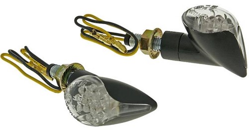 Knipperlicht Set Led Derbi Senda / Derbi Gpr 50 / Aprilia RS 50 / Aprilia SX 50 / Universeel Scooter / Bromfiets / Motorfiets (Kegel)
