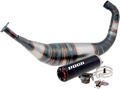 Uitlaat VOCA Racing Bigbore Aprilia RX 50 / Beta RR 50 Enduro / MBK X-Limit / Malaguti XTM / Peugeot XP6 / Rieju MRX / Rieju RR Enduro / Yamaha DTR 50 Enduro 90cc Onderlangs Carbon
