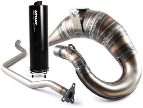 Uitlaat VOCA Cross Rookie MBK X-Limit Enduro / Malaguti XTM Enduro / Motorhispania RYZ Enduro / Peugeot XPS 50 / Yamaha DTR 50 Enduro / Yamaha DTX SM 50 Enduro 50 T/m 70cc Bovenlangs Zwart