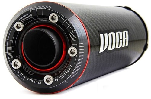 Uitlaat VOCA Cross Rookie Derbi Senda 50 DRD Racing SM / Derbi senda 50 R DRD PRO Enduro 80 T/m 90cc Bovenlangs Carbon - 40