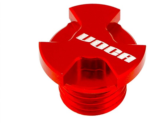 Oliedop CNC Voca Racing Rood Aprilia RX 50 / Aprilia SX 50 / Derbi GPR 50 / Derbi Senda DRD 50 / Derbi Senda 50 X-Treme / Derbi Senda 50 SM DRD Racing / Gilera GSM 50 / Gilera SMT 50 / Gilera Zulu 50