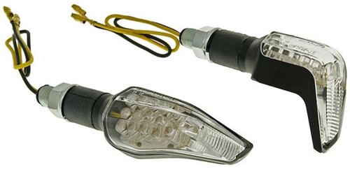 Knipperlicht Set Led Derbi Senda / Derbi Gpr 50 / Aprilia RS 50 / Aprilia SX 50 / Universeel Scooter / Bromfiets / Motorfiets (Haaks)