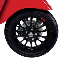 Sticker (Wiel 4 Stuks) Vespa Primavera / Sprint Sport v.a 2017 Rood Model Origineel 2h001926000a1-3