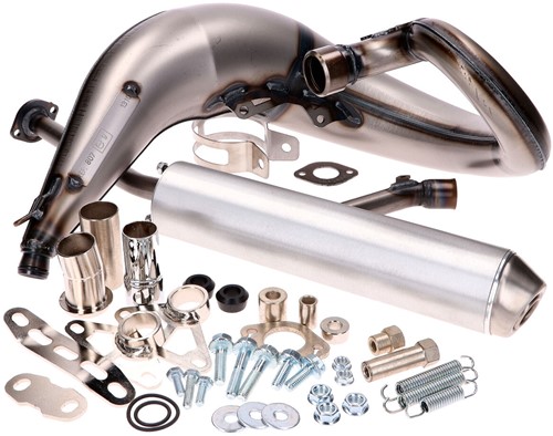 Uitlaat Yasuni Aprilia Rx 50 / Aprilia SX 50 / Derbi Senda / Gilera SMT 50 (Bovenlang / Linkerkant) TUb807 Aluminium