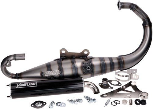 Uitlaat Yasuni Carrera 10 Zwart Aprilia Amico / Yamaha slider / Mbk Booster / Mbk Stunt / Aprilia Amico / Yamaha Bws