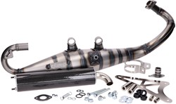 Uitlaat Yasuni Carrera 10 Carbon Zwart Piaggio Zip 2000 2t / Vespa Lx 50 2t / Piaggio Fly 2t / Piaggio Typhoon / Gilera Runner / Gilera Dna / Gilera Ice / Piaggio Nrg / Liberty 2t