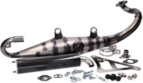 Uitlaat Yasuni Carrera 10 Carbon Look Peugeot Jet Force / Peugeot Speedfight 3 2t / Peugeot Speedfight 4 2t / Peugeot kisbee 2t / Peugeot Ludix